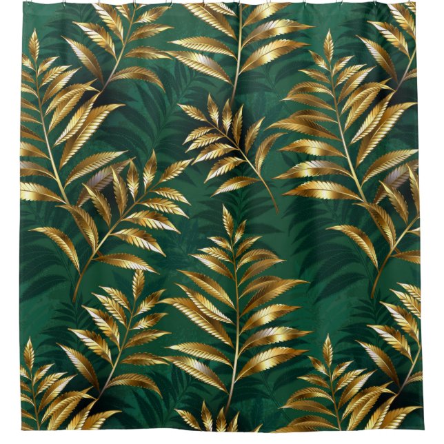 Seamless pattern with golden ferns (Front)