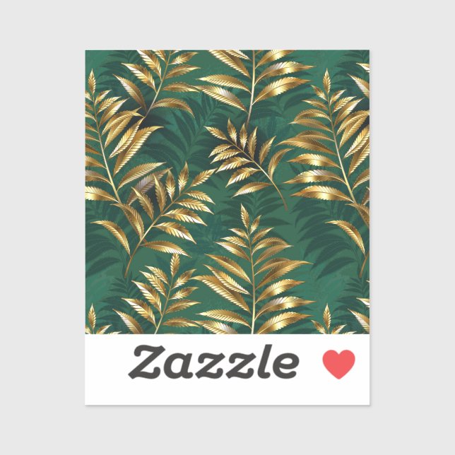 Seamless pattern with golden ferns (Sheet)