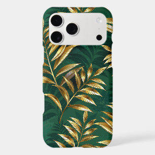 Seamless pattern with golden ferns