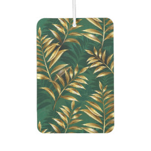 Seamless pattern with golden ferns air freshener