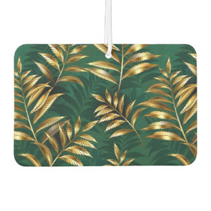 Seamless pattern with golden ferns air freshener
