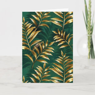 Seamless pattern with golden ferns announcement