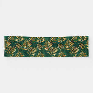 Seamless pattern with golden ferns banner