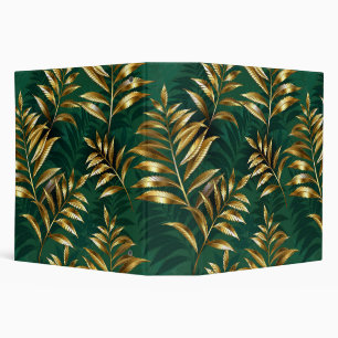 Seamless pattern with golden ferns binder