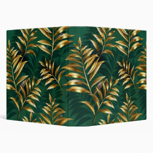 Seamless pattern with golden ferns binder