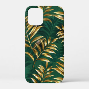 Seamless pattern with golden ferns iPhone 12 mini case