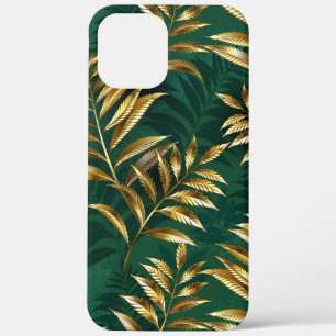 Seamless pattern with golden ferns iPhone 12 pro max case