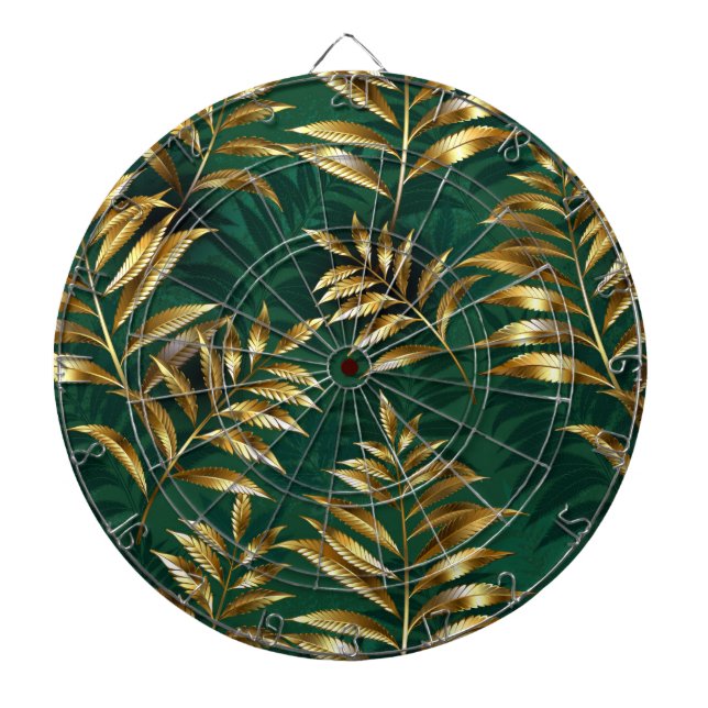 Seamless pattern with golden ferns dartboard (Front)