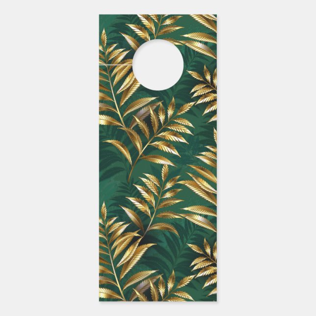 Seamless pattern with golden ferns door hanger (Front)