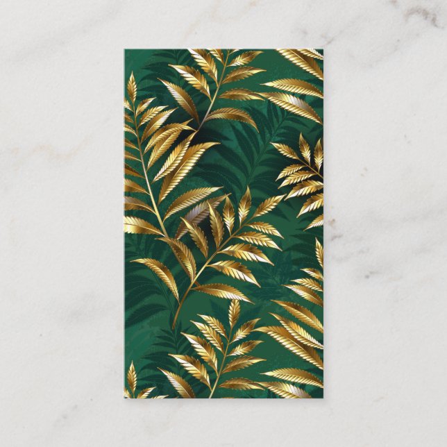 Seamless pattern with golden ferns enclosure card (Front)