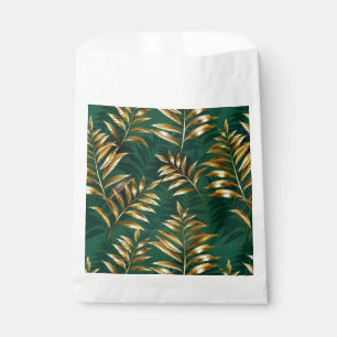 Seamless pattern with golden ferns favour bag