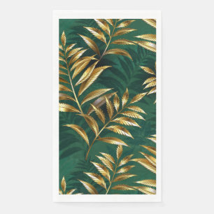 Seamless pattern with golden ferns napkin