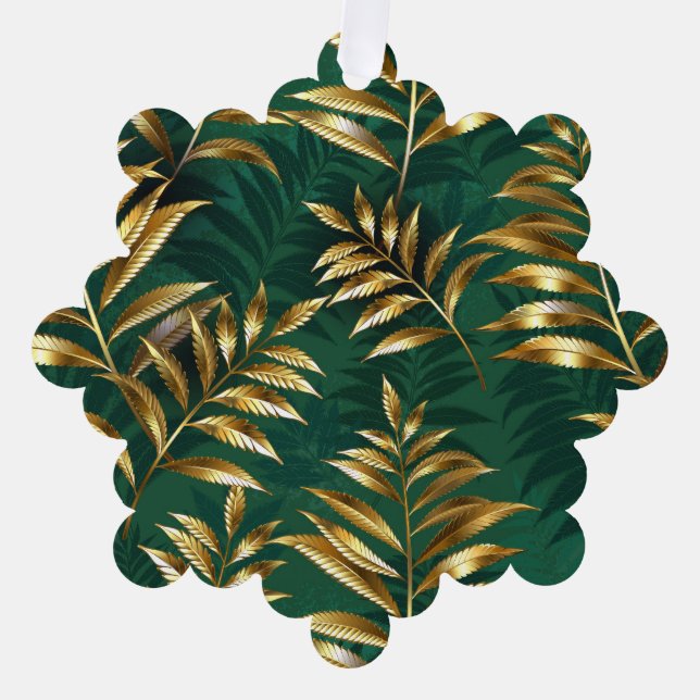Seamless pattern with golden ferns ornament card (Front)