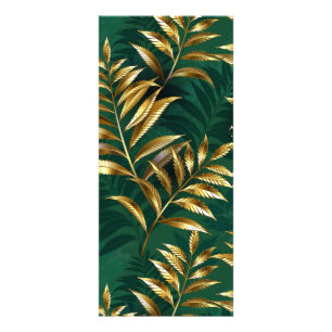 Seamless pattern with golden ferns rack card