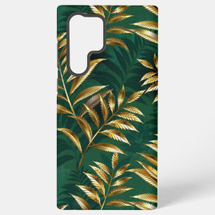 Seamless pattern with golden ferns samsung galaxy case