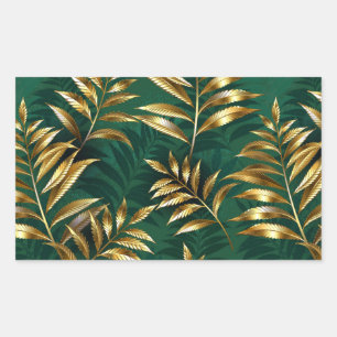 Seamless pattern with golden ferns sticker