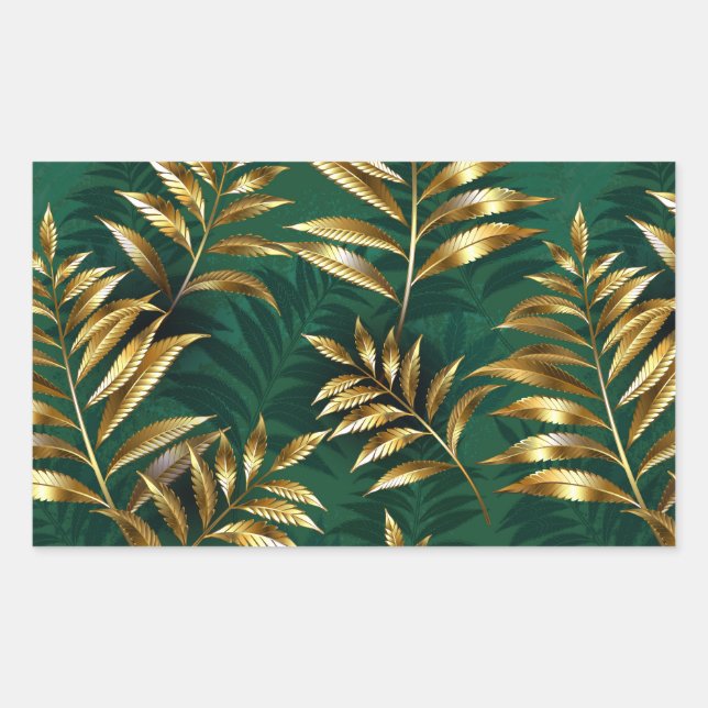 Seamless pattern with golden ferns sticker (Front)