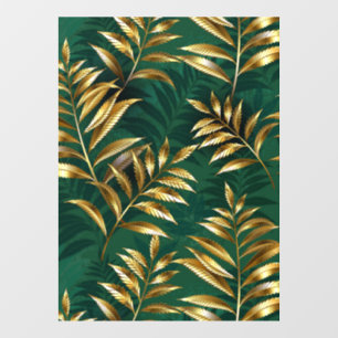 Seamless pattern with golden ferns window cling