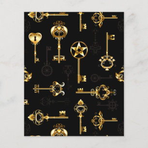 Seamless Pattern with Golden Keys