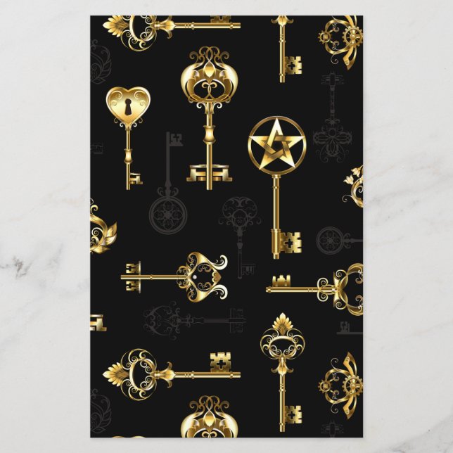 Seamless Pattern with Golden Keys (Front)