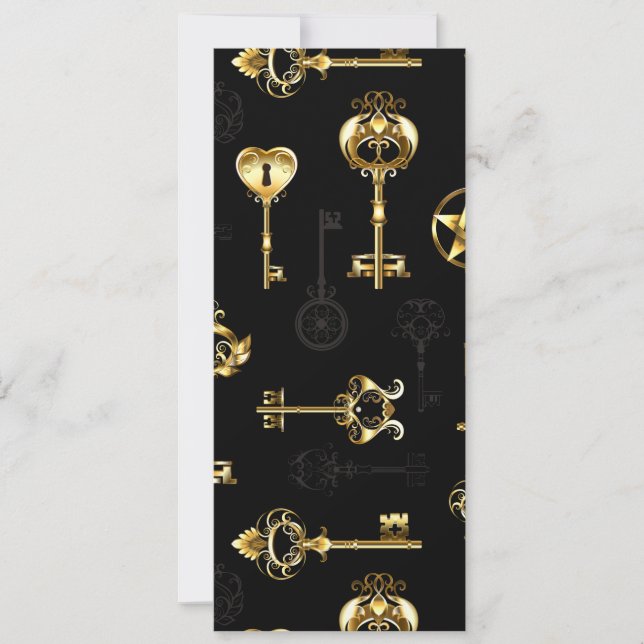 Seamless Pattern with Golden Keys Announcement (Front)