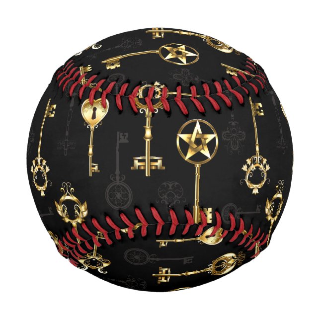 Seamless Pattern with Golden Keys Baseball (Front)