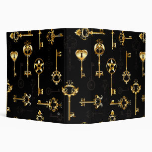 Seamless Pattern with Golden Keys Binder