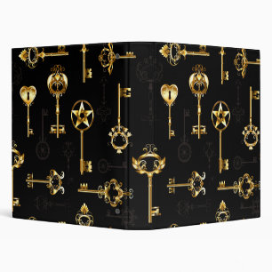 Seamless Pattern with Golden Keys Binder