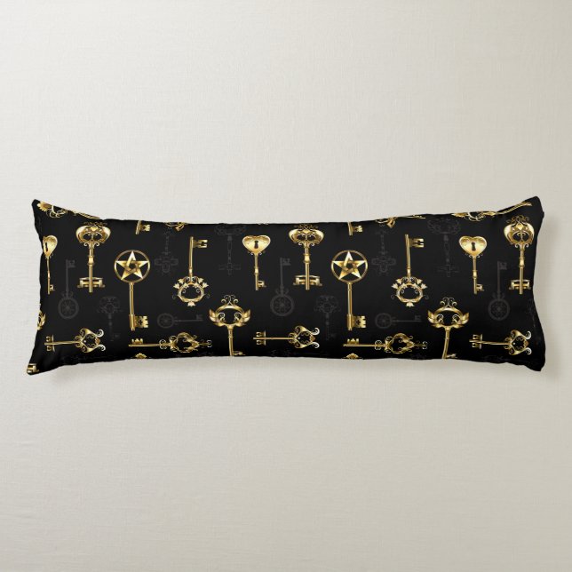 Seamless Pattern with Golden Keys Body Pillow (Front)