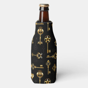 Seamless Pattern with Golden Keys Bottle Cooler