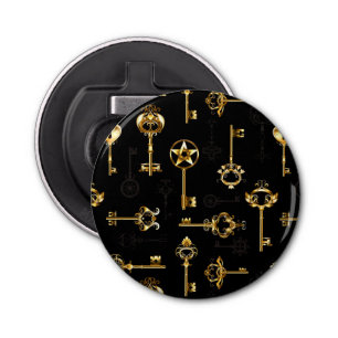 Seamless Pattern with Golden Keys Bottle Opener