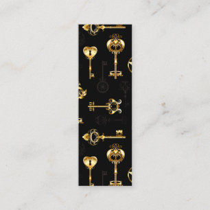 Seamless Pattern with Golden Keys Calling Card