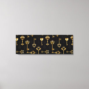 Seamless Pattern with Golden Keys Canvas Print