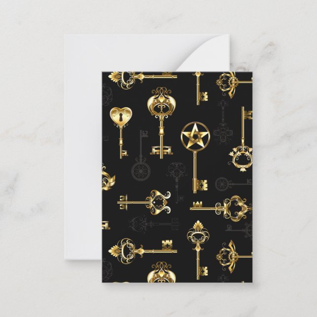 Seamless Pattern with Golden Keys Card (Front)