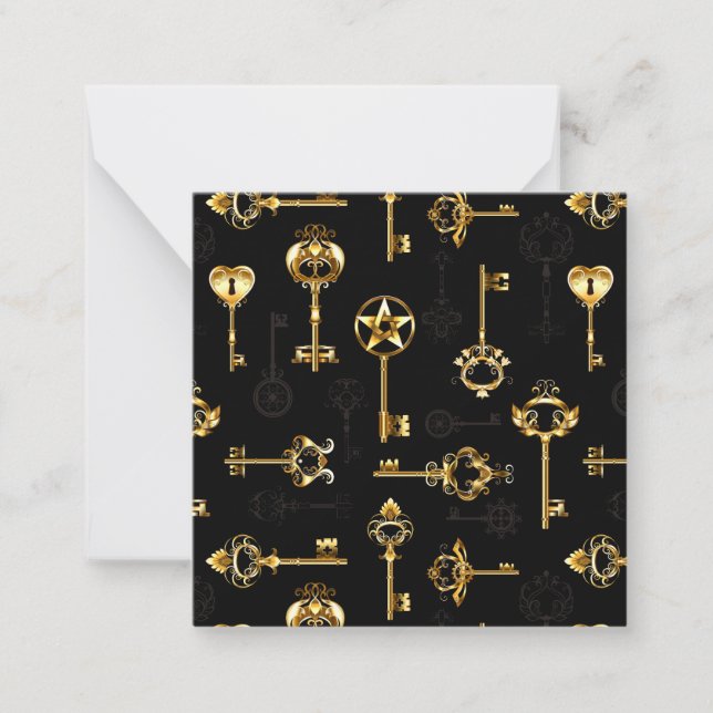 Seamless Pattern with Golden Keys Card (Front)