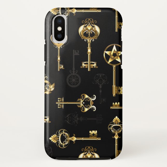 Seamless Pattern with Golden Keys Case-Mate iPhone Case (Back)