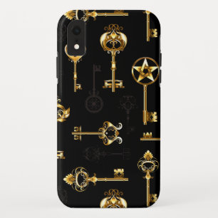 Seamless Pattern with Golden Keys iPhone XR Case