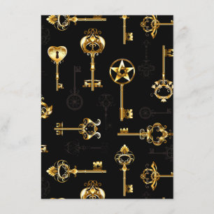 Seamless Pattern with Golden Keys Enclosure Card