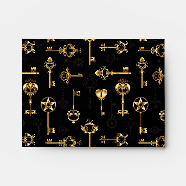 Seamless Pattern with Golden Keys Envelope (Front)