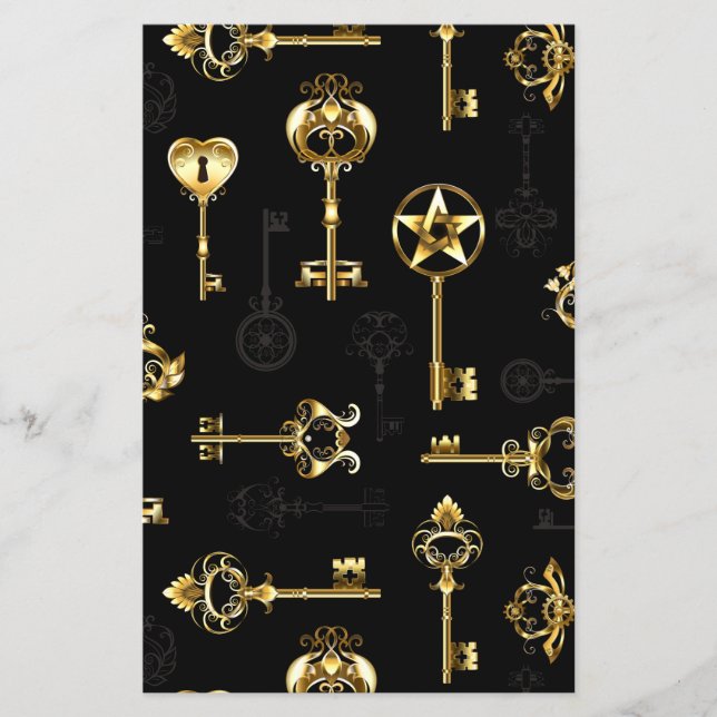 Seamless Pattern with Golden Keys Flyer (Front)