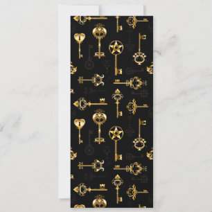 Seamless Pattern with Golden Keys Holiday Card