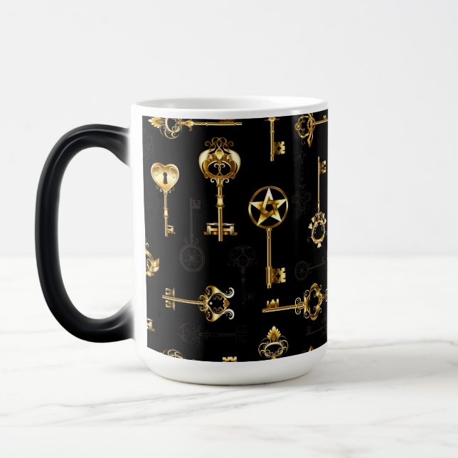 Seamless Pattern with Golden Keys Magic Mug (Left)