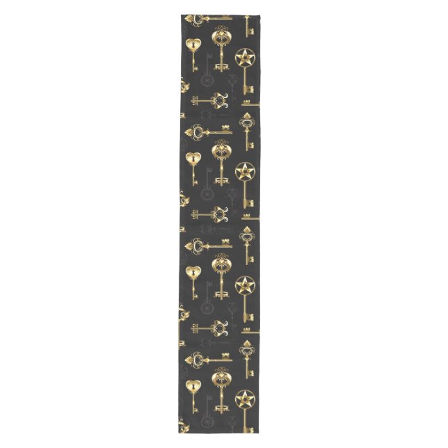 Seamless Pattern with Golden Keys Medium Table Runner (Front)