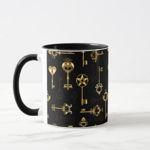 Seamless Pattern with Golden Keys Mug