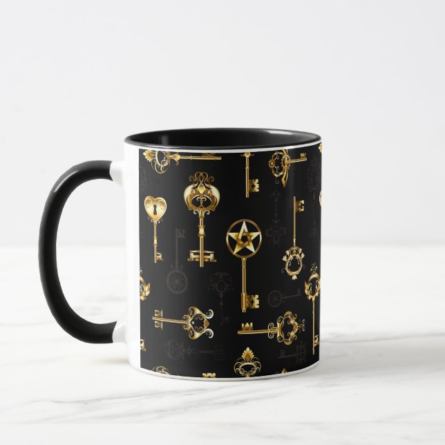 Seamless Pattern with Golden Keys Mug (Left)