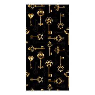 Seamless Pattern with Golden Keys Poster