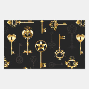 Seamless Pattern with Golden Keys Sticker