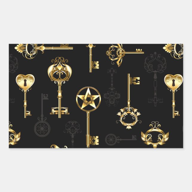 Seamless Pattern with Golden Keys Sticker (Front)