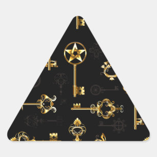 Seamless Pattern with Golden Keys Triangle Sticker