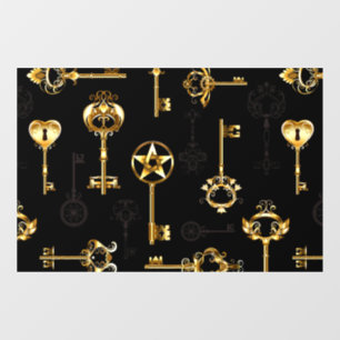 Seamless Pattern with Golden Keys Window Cling